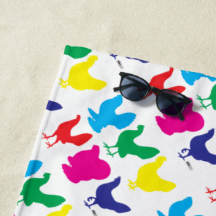 Colourful Hens Beach Towel