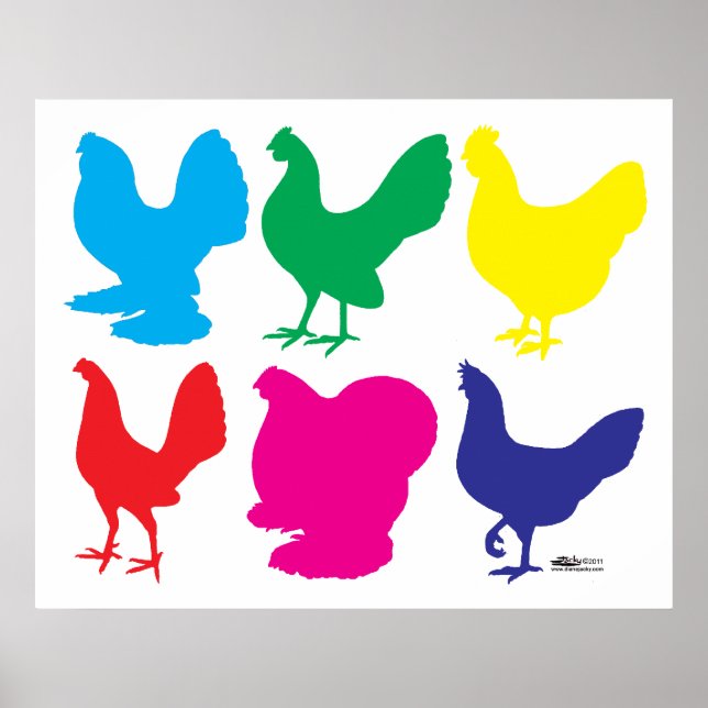 Colourful Hens Poster (Front)