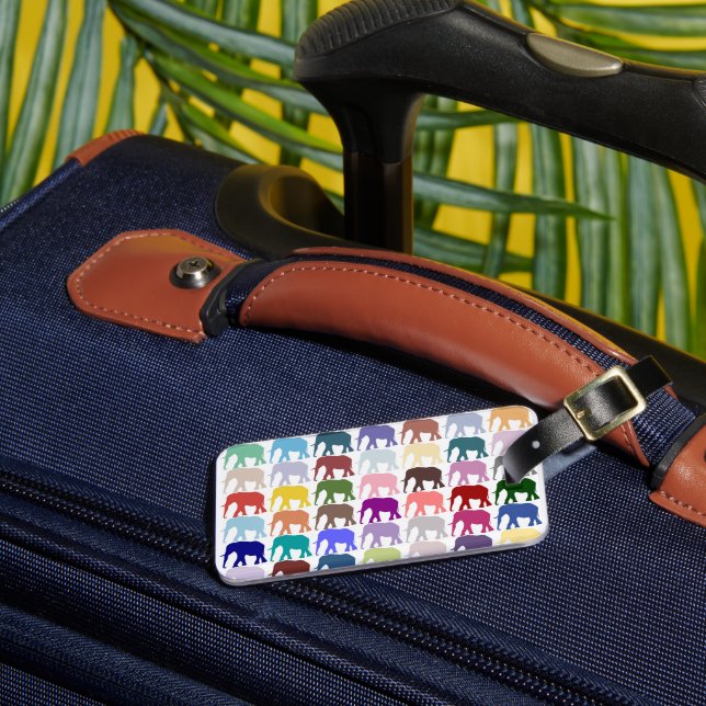 Colourful Herd Luggage Tag (Front Insitu 3)