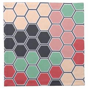 Colourful Hexagon Honeycomb Pattern Napkin