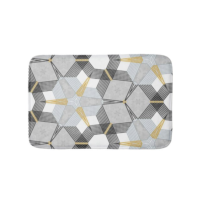 Colourful hexagon square: geometric kaleidoscope. bath mat (Front)