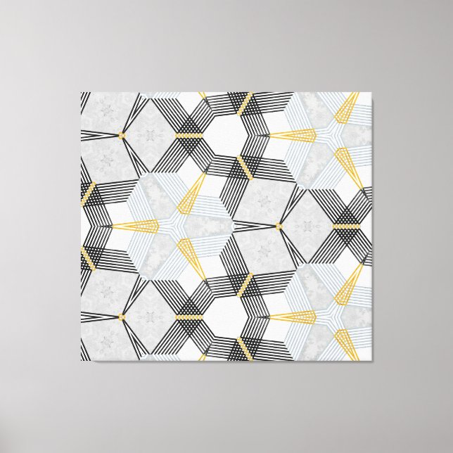 Colourful hexagon square: geometric kaleidoscope. canvas print (Front)