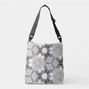 Colourful hexagon square: geometric kaleidoscope. crossbody bag