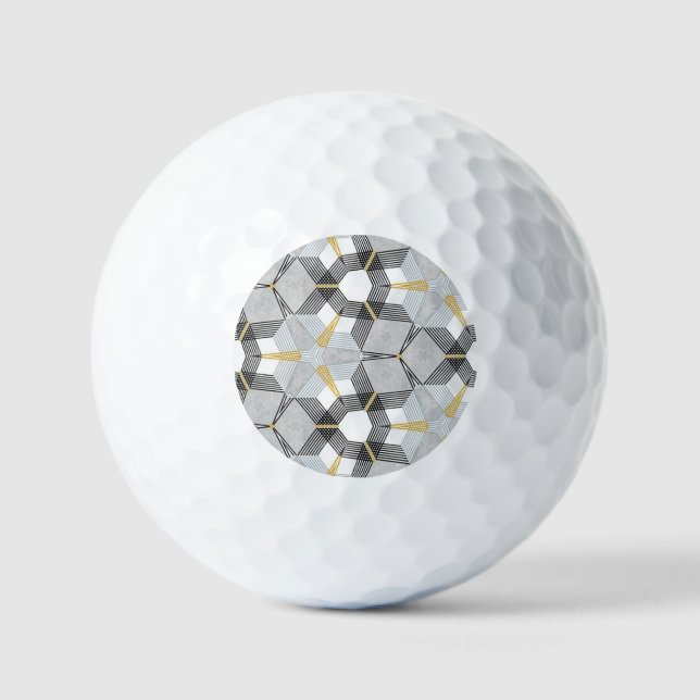 Colourful hexagon square: geometric kaleidoscope. golf balls (Front)