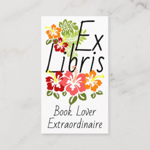 Colourful Hibiscus Book Lover Business Card
