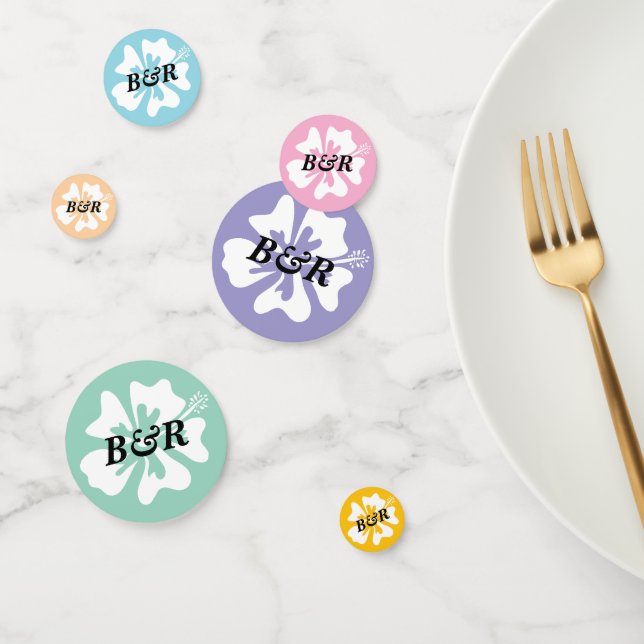 Colourful Hibiscus flower logos personalized Confetti (Group)