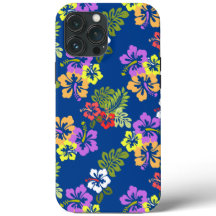 Colourful Hibiscus Flowers in Blue