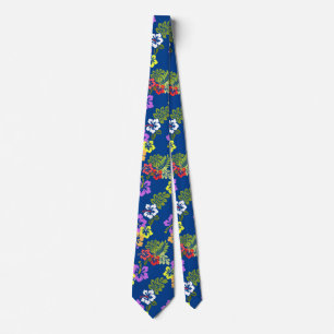 Colourful Hibiscus Flowers in Blue Tie