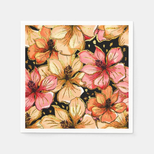 Colourful hibiscus napkin (Front)