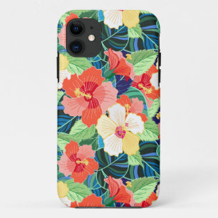 Colourful Hibiscus Pattern iPhone 11 Case