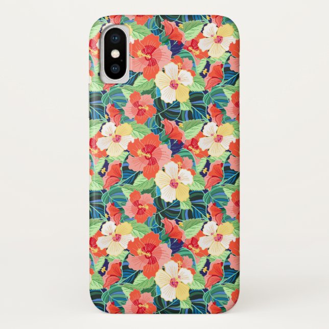 Colourful Hibiscus Pattern Case-Mate iPhone Case (Back)