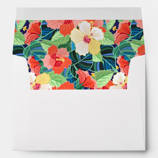 Colourful Hibiscus Pattern Envelopes (Back (Bottom))