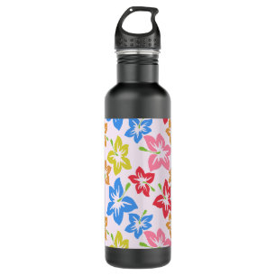 Colourful Hibiscus, Pattern Of Flowers 710 Ml Water Bottle