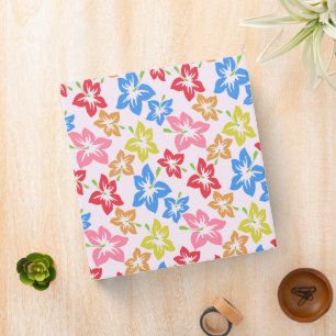 Colourful Hibiscus, Pattern Of Flowers Binder
