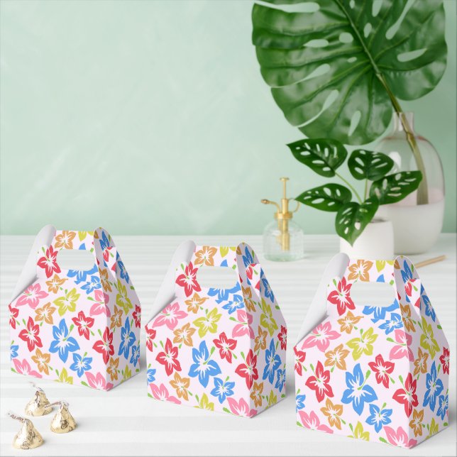 Colourful Hibiscus, Pattern Of Flowers Favor Box (Multiple)