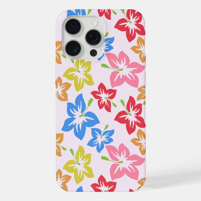 Colourful Hibiscus, Pattern Of Flowers iPhone Case (Back)