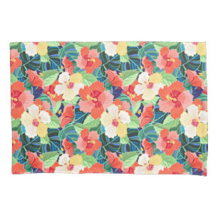 Colourful Hibiscus Pattern Pillowcase