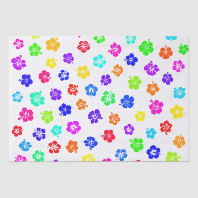 Colourful Hibiscus Print Tissue Paper (Front)
