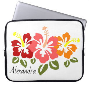 Colourful Hibiscus Trio Personalized Laptop Sleeve