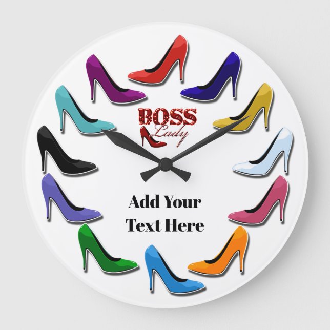 Colourful High Heel Shoe Wall Clock (Front)