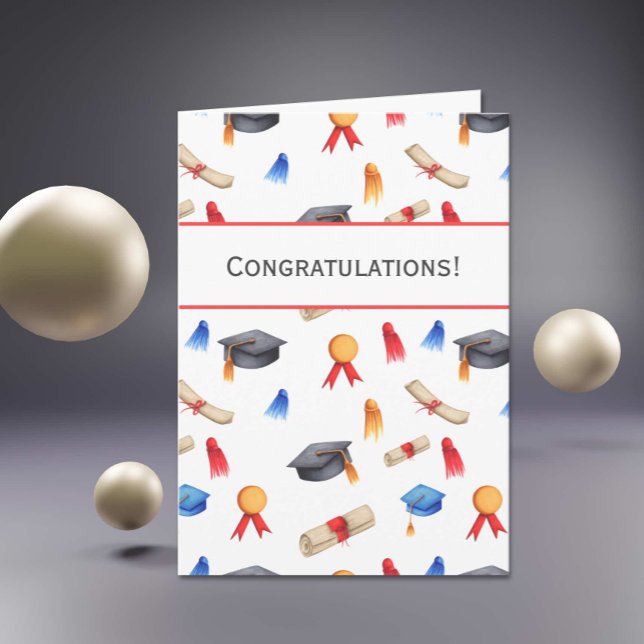 Colourful High School Customizable Graduation Card (Creator Uploaded)