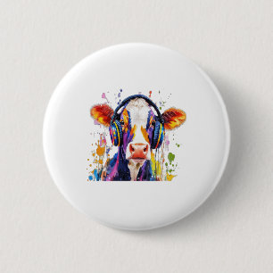 Colourful Highland Cow 2 Inch Round Button