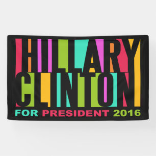 Colourful Hillary Clinton 2016 banner