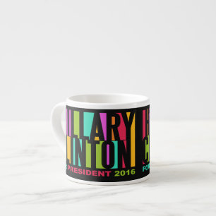 Colourful Hillary Clinton 2016 mugs