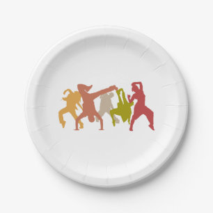 Colourful Hip Hop Dancers Paper Plate
