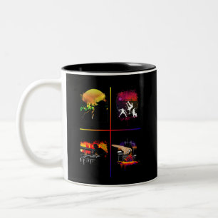Colourful Hip Hop Elements Art MC DJ Breakdance Two-Tone Coffee Mug