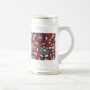 colourful hippe flowers stein