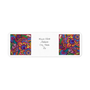 Colourful Hippie Flower Return Address Label