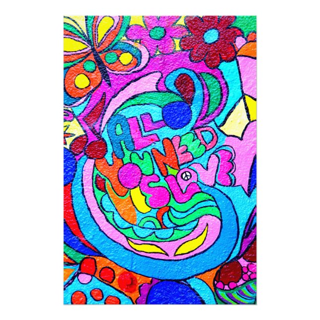 colourful hippie love photo print (Front)