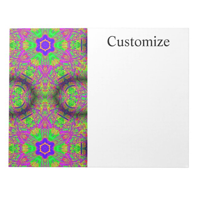 Colourful hippie-style psychedelic  notepad (Front)