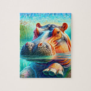 Colourful Hippo Jigsaw Puzzle