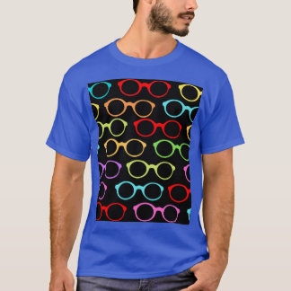 Colourful Hipster Eyeglasses Pattern Cute And Beau T-Shirt