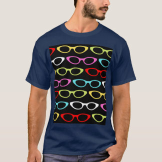 Colourful Hipster Eyeglasses Pattern Cute And Beau T-Shirt