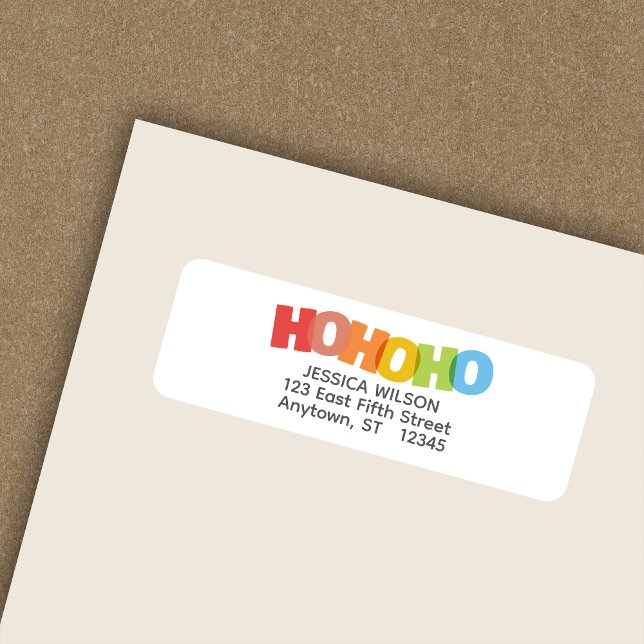 Colourful HO HO HO  Holiday Return Address (Creator Uploaded)