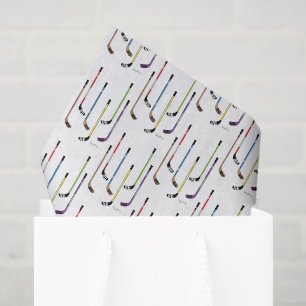 Colourful Hockey Sticks and Puck Tissue Paper
