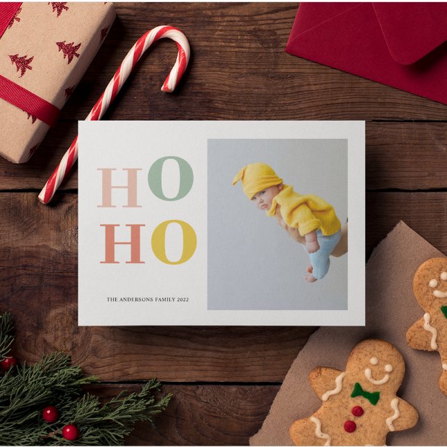 Colourful HOHO And Photo | Happy Holidays Postcard (Creator Uploaded)