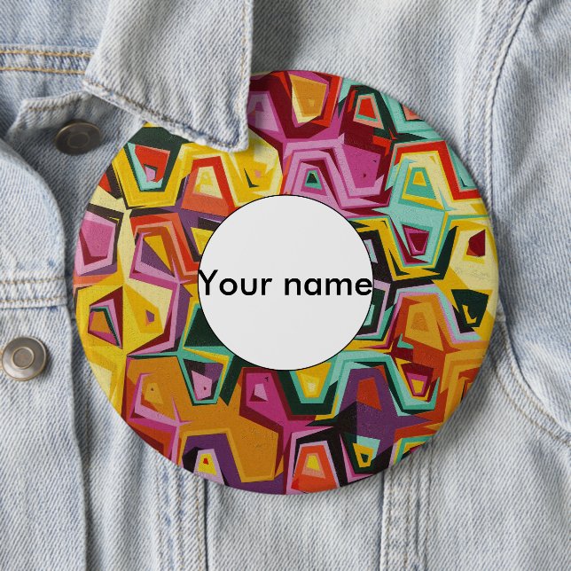 Colourful holes texture 6 inch round button (In Situ)