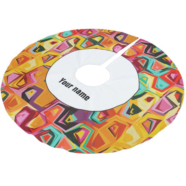 Colourful holes texture brushed polyester tree skirt (Angled)