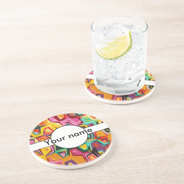 Colourful holes texture coaster (Side)