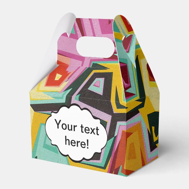 Colourful holes texture favor box (Front Side)