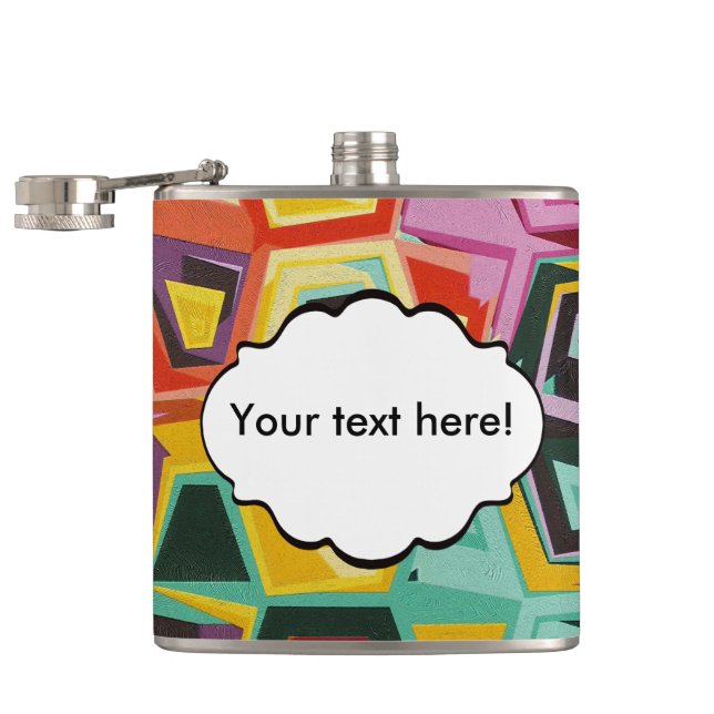 Colourful holes texture hip flask (Opened)