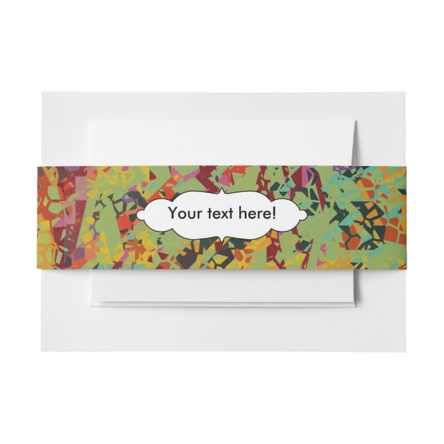 Colourful holes texture invitation belly band (Front Example)