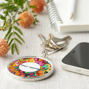 Colourful holes texture keychain