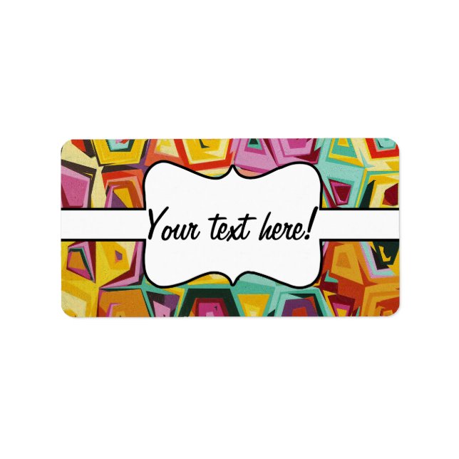 Colourful holes texture label (Front)