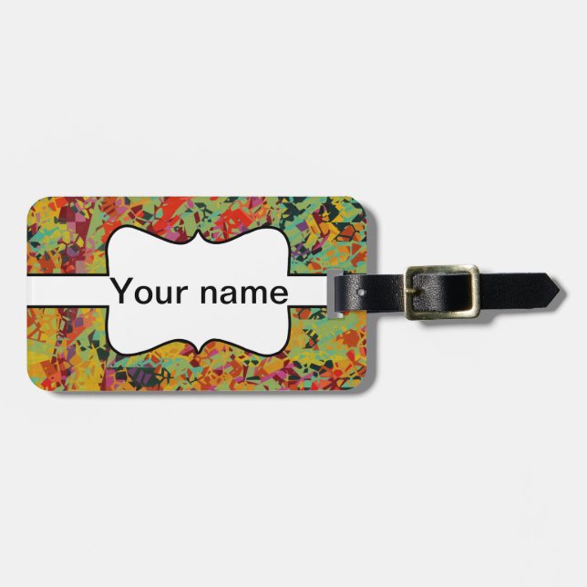 Colourful holes texture luggage tag (Front Horizontal)