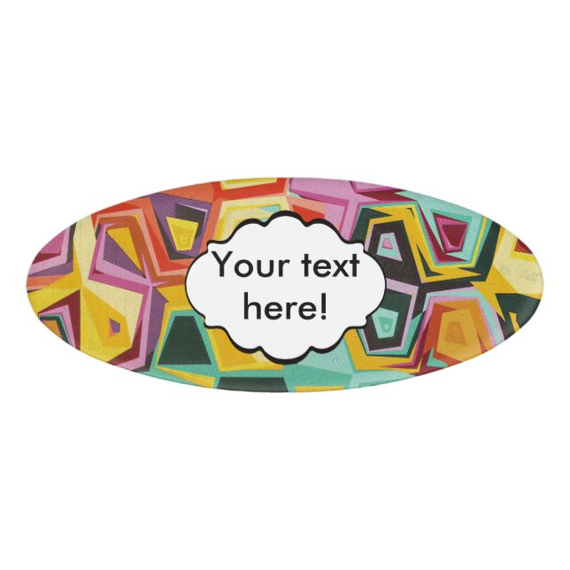 Colourful holes texture name tag (Front)